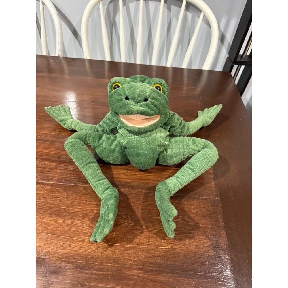 Folkmanis "Long-Legged Frog" Puppet 14" Plush Working Mouth & Arms Stuffed Toad